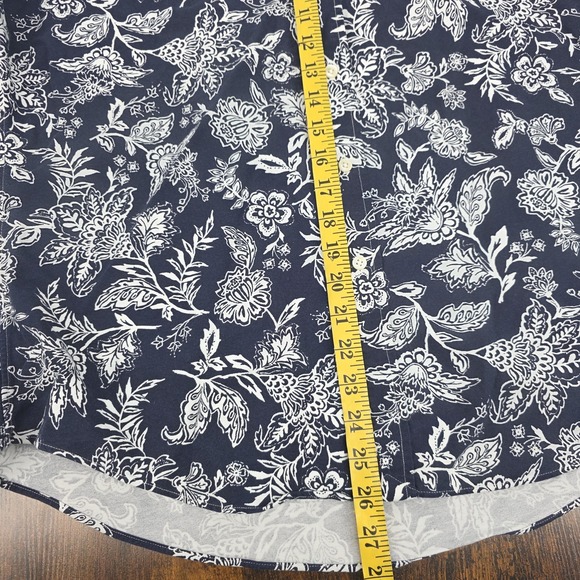 Polo‎ Ralph Lauren Men's Short Sleeve Button Down Blue White Floral Slim Fit XL - Picture 7 of 7